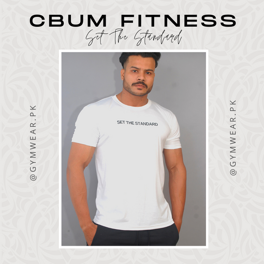Set The Standard | Cbum Fitness | White T-Shirt