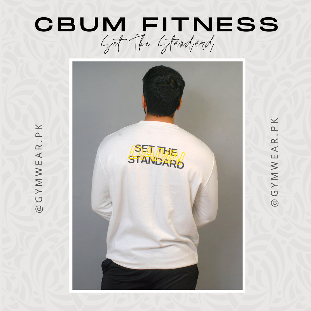 Set The Standard | Cbum Fitness | White SweatShirt